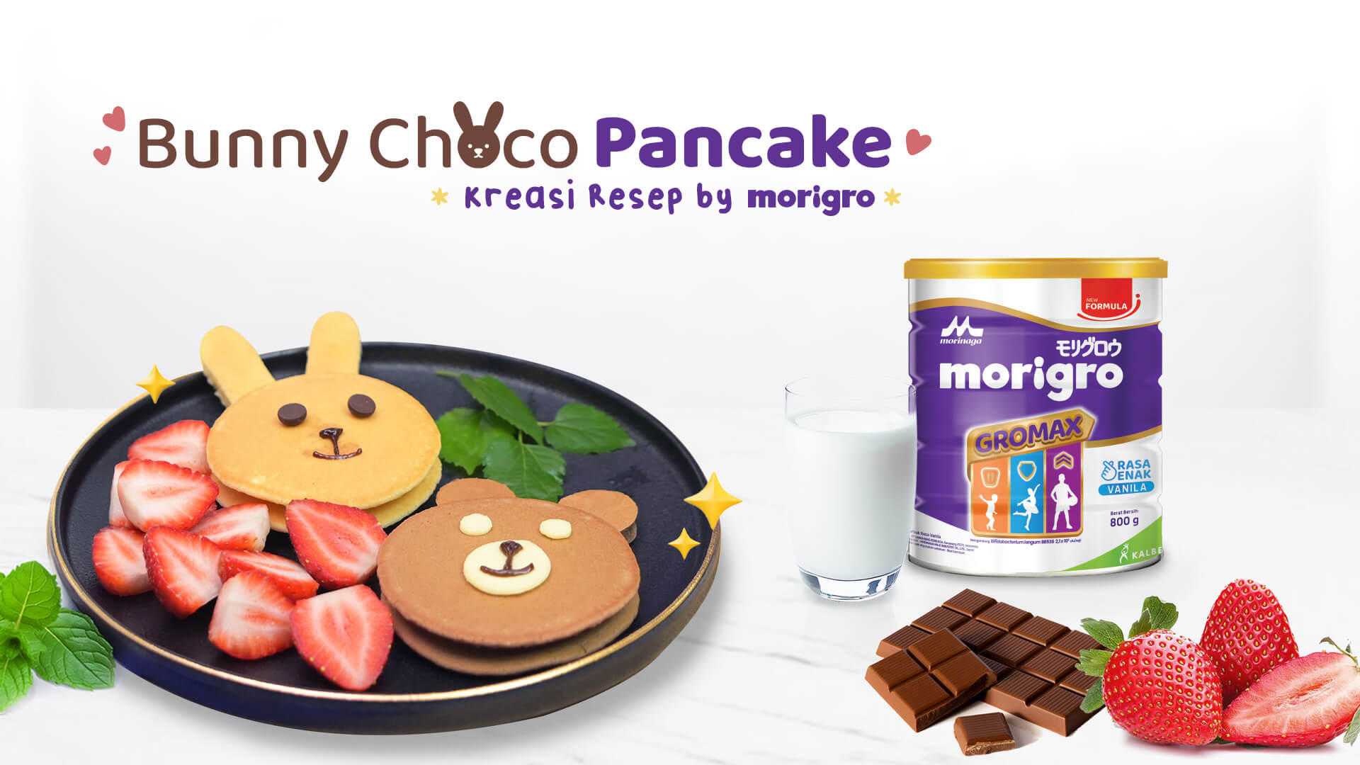 Pancake coklat bentuk kelinci