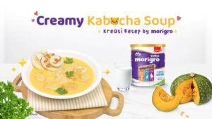 Sup kabocha creamy dalam mangkuk